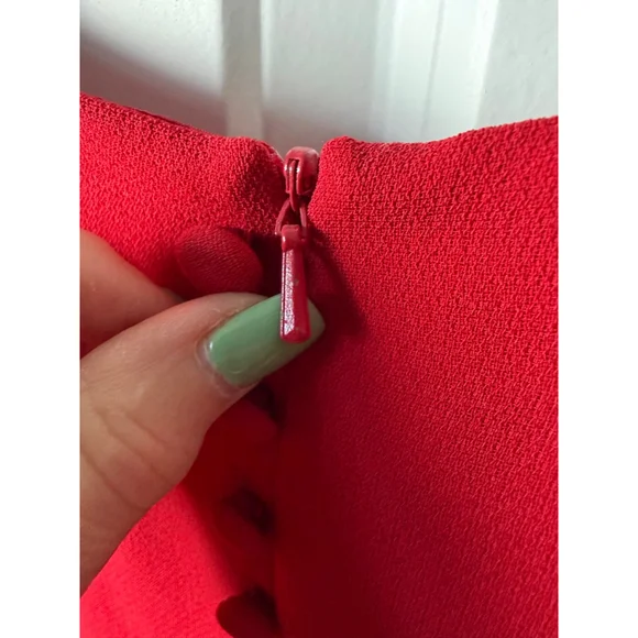 DONNA MORGAN Red Short Sleeve Dress Size 14 - Picture 8 of 9